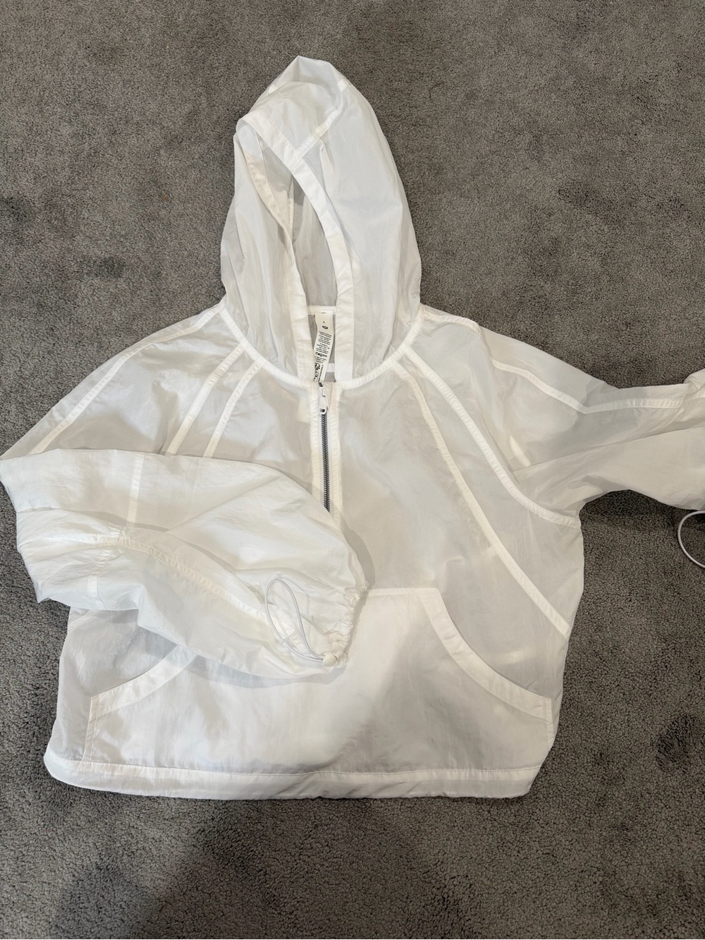 lululemon White Hooded Pullover light Jacket
